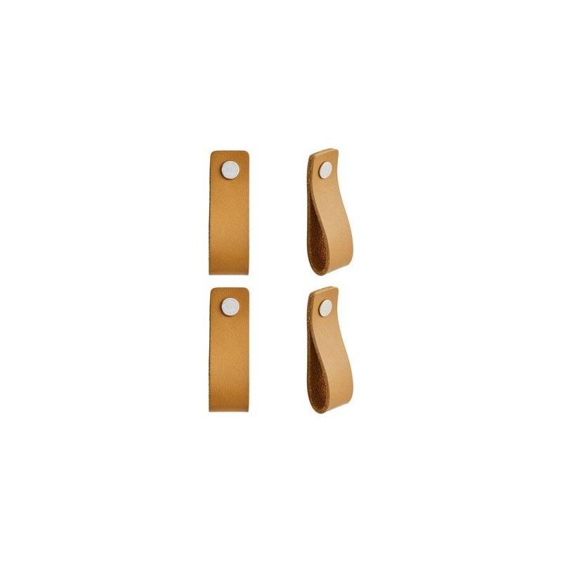 Lot de 4 poignée Zack cuir marron