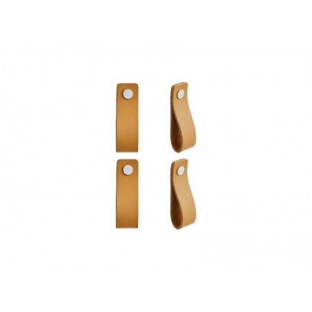 Lot de 4 poignée Zack cuir marron