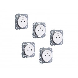 Lot de 5 prises avec terre à  assembler Lumiablanc