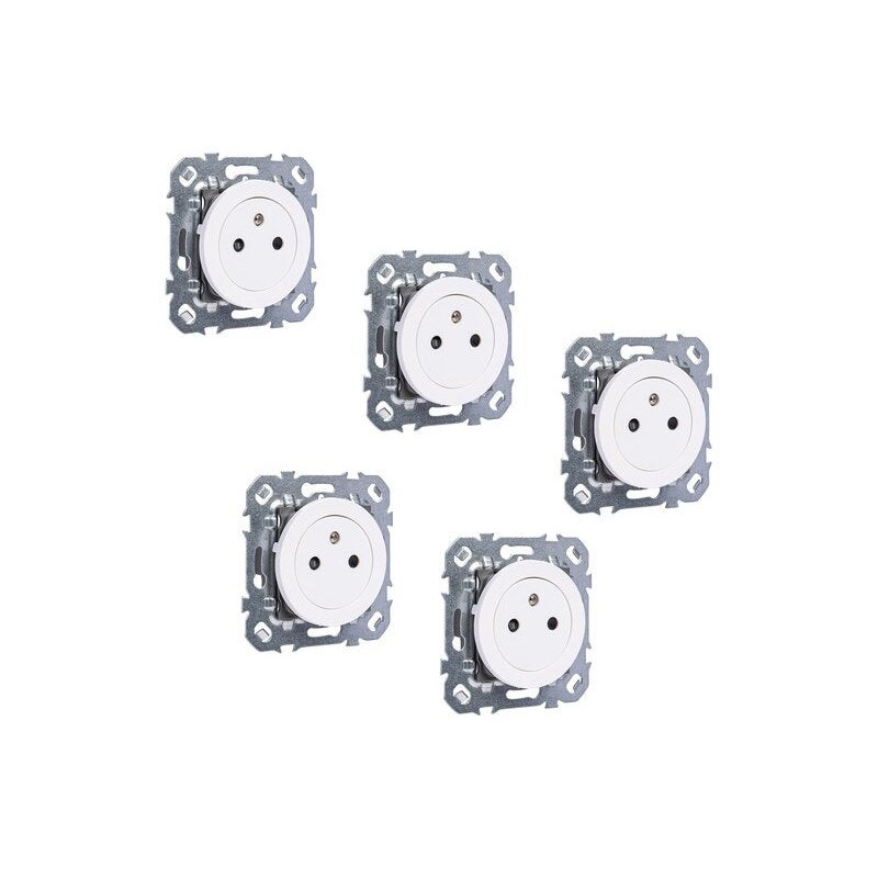 Lot de 5 prises avec terre à  assembler Lumiablanc