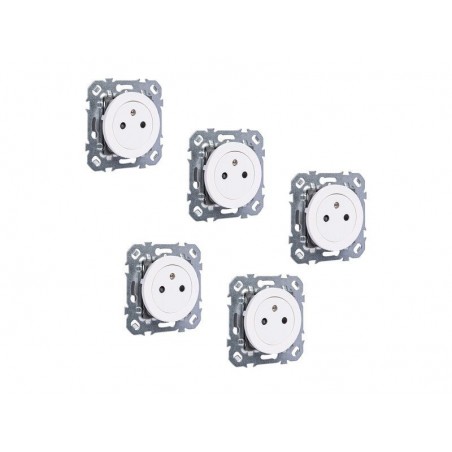 Lot de 5 prises avec terre à  assembler Lumiablanc