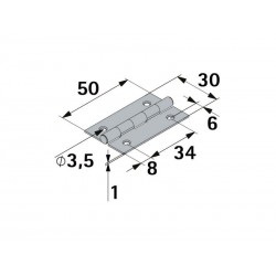 Charnière en acier pour meuble, HETTICH, L.50 x l.30 mm, noir | Sanifer