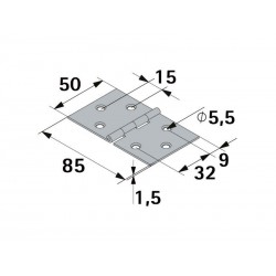 Charnière en acier pour meuble, HETTICH, L.50 x l.85 mm, noir | Sanifer