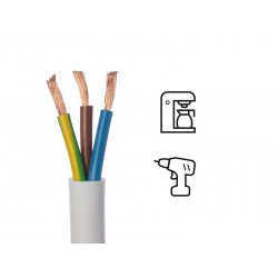 Câble ho5vvf 3g 1.5mm²blanc3 métres