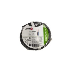 Câble électrique h03vvh2-f , 2 x 0.75 mm2 noir 5 m | Sanifer