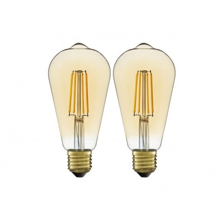 2 ampoules led décorativesEdison E27470lm 40Wblanc très chaud