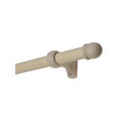 Kit de tringle à  rideau Alma Diam.28 mm naturel 180 cm