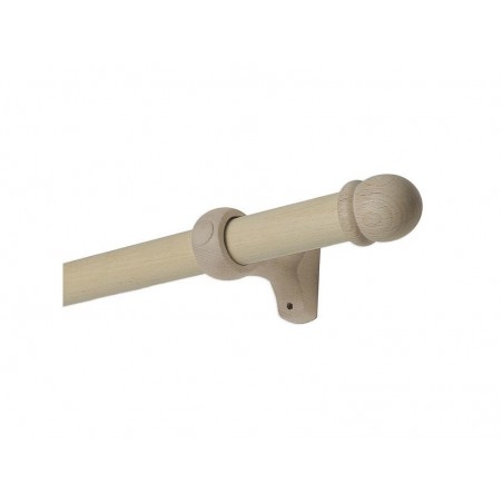 Kit de tringle à  rideau Alma Diam.28 mm naturel 180 cm