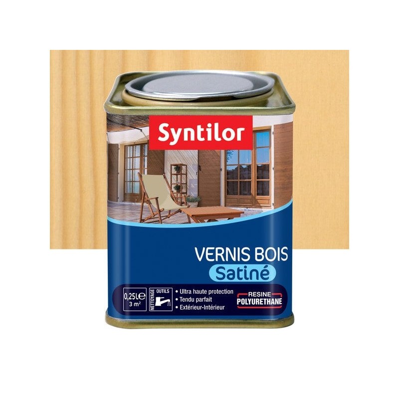 Vernis bois extérieur incolore satiné 0.25 L -  - meilleure qualité