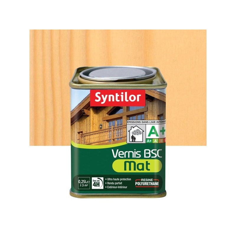 Vernis bois extérieur incolore  mat 0.25 L -  - meilleure qualité