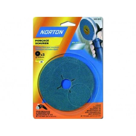 Disque fibre Norzon Diametre 115X22 Grain 80 Lot de 3