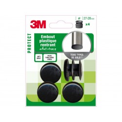 Embout De Pieds Rentrant Plastique Noir D27-28