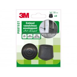 Embout De Pieds Enveloppant Caoutchouc D32 Noir 2P