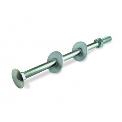 Boulon tête ronde collet carré acier zingué 10 x 140 mm