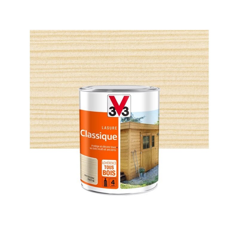 Lasure V33 Classique 4 ans incolore satiné 1 L -  - meilleure qualité
