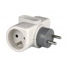 Multiprise sans câble avec prise rotative 3 prises blanc Zenitech