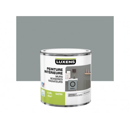Peinture gris paris 4 mur bois radiateur intérieur LUXENS satiné 500 ml