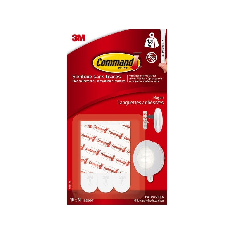 Lot de 10 languettes adhésives standard blanc