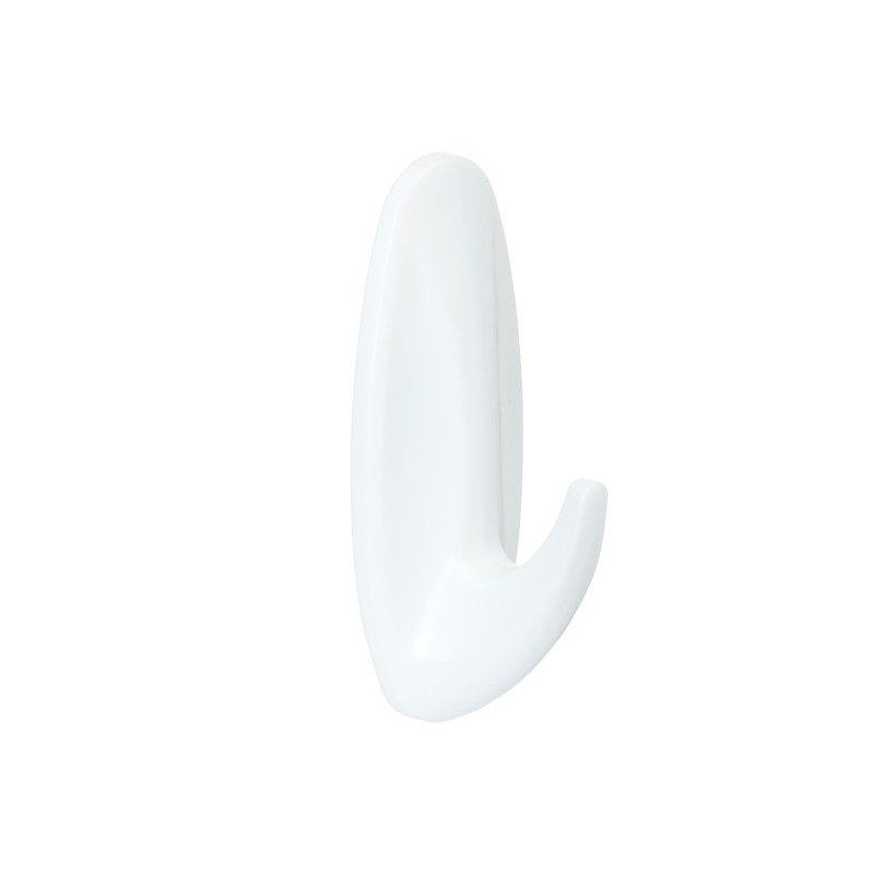 Lot de 2 crochets adhésif plastique design blanc 1.3 kg