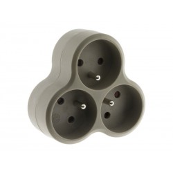 Triplite filaire 3 prises taupe Inotech