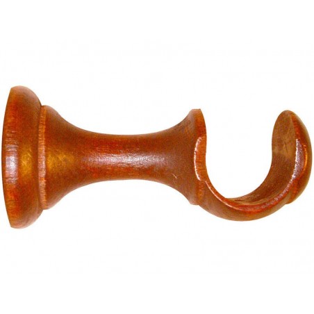Support tringle à rideau 28 Mm Merisier Verni
