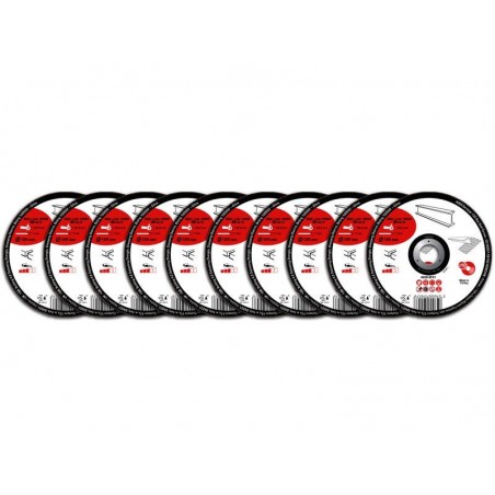Lot de 10 disques de coupe pour métal Diam.125 X 1 X 22.23 Mm
