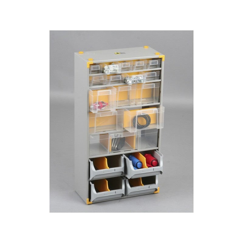 Casier à vis acier 19 tiroirs H. 56 X L. 30 X p. 16.5 cm