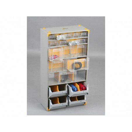 Casier à vis acier 19 tiroirs H. 56 X L. 30 X p. 16.5 cm