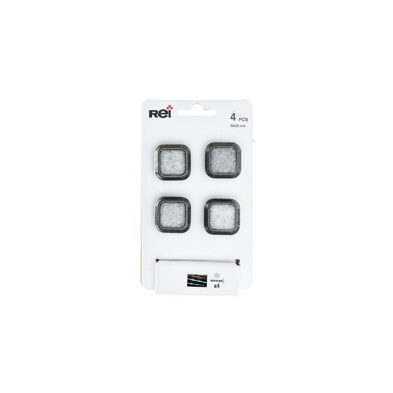 Lot de 4 boutons demeuble carré Zamak Vieilli H.22 X L.30 X p.30mm