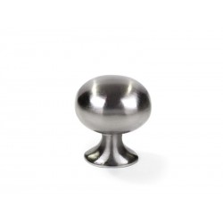 Bouton de meuble ovale argent zamak H.31 X L.26 X P.21 Mm