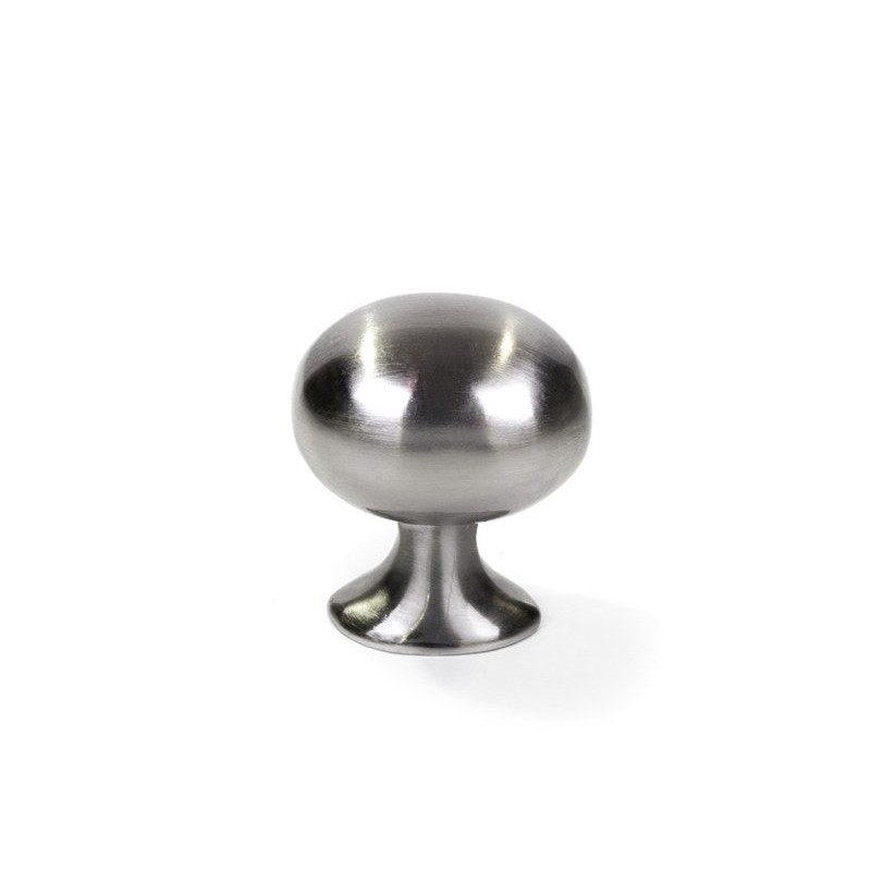 Bouton de meuble ovale argent zamak H.31 X L.26 X P.21 Mm