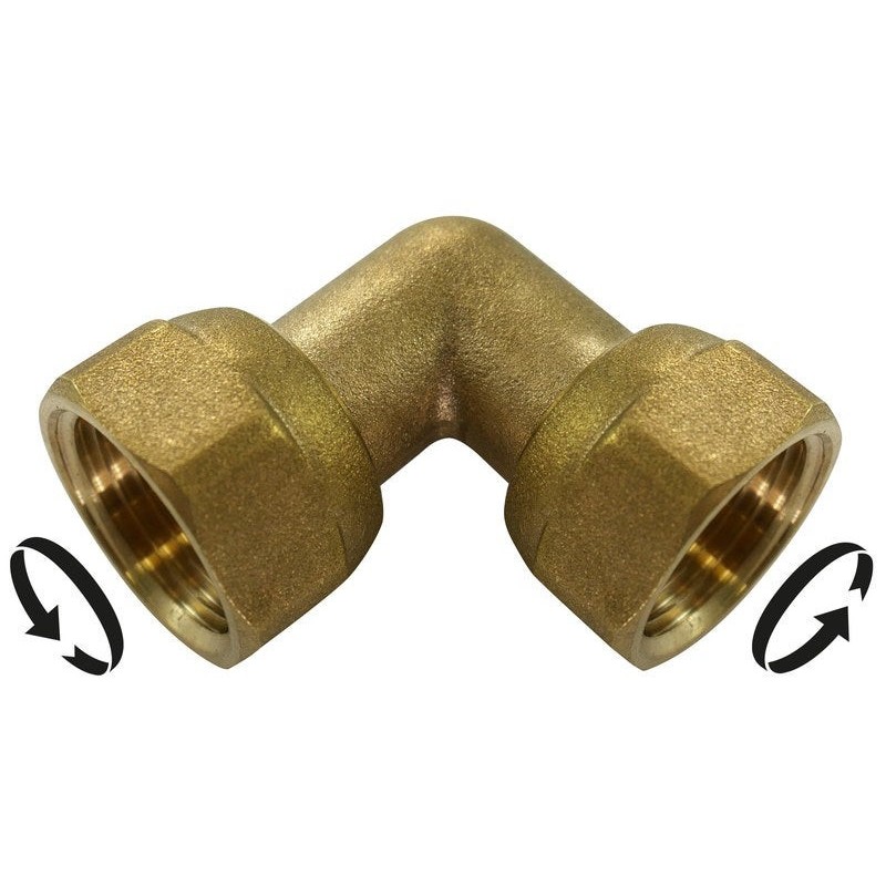 Coude à  visser laiton F 20 X 27 pour tube en cuivre