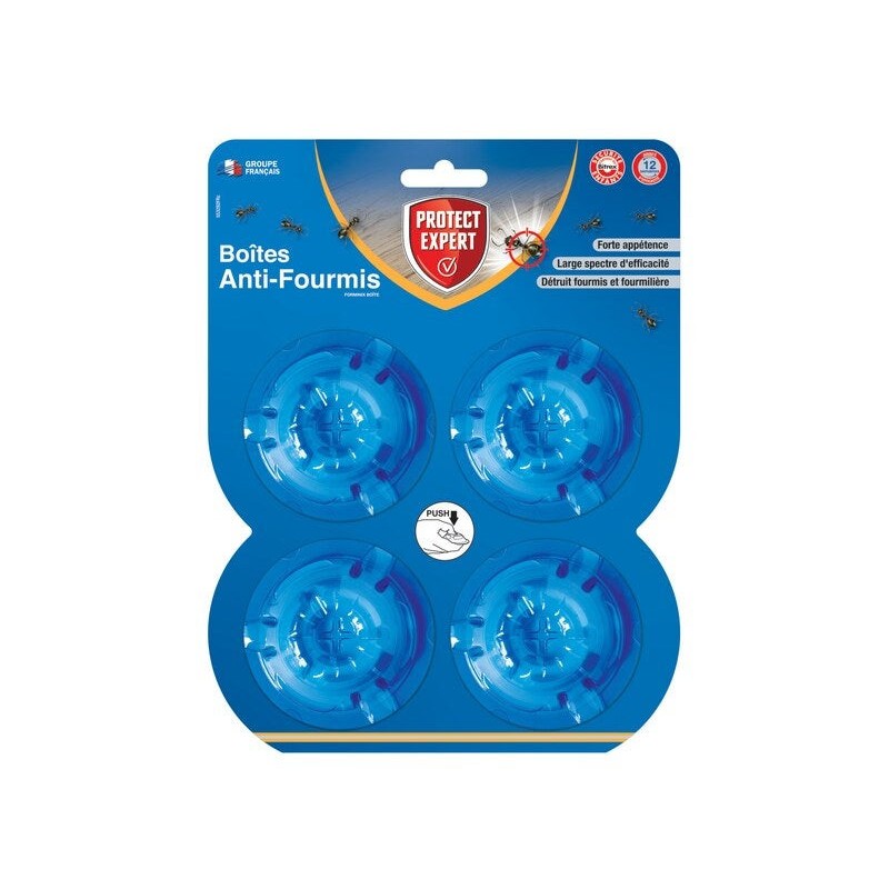 Lot de 4 boîtes de pièges antifourmis