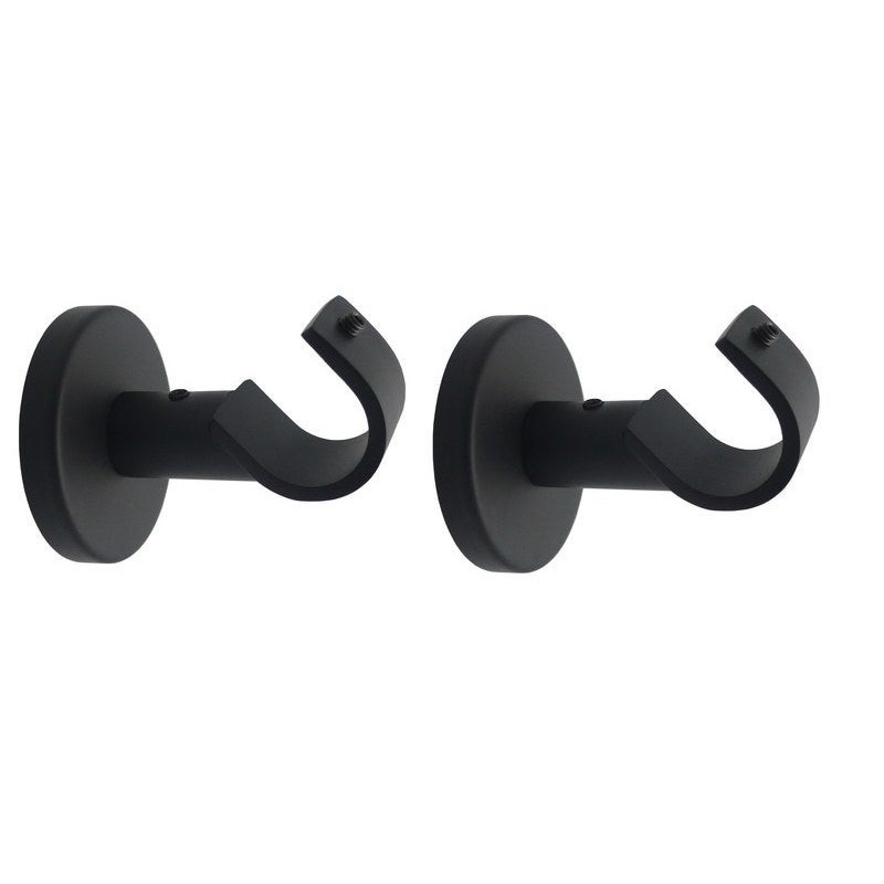 Lot de 2 supports Avec Perçage 20 Mm Noir Mat Inspire