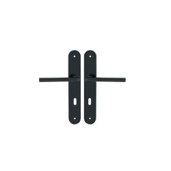 Ensemble de porte Lee 195mm trou cle aluminium noir