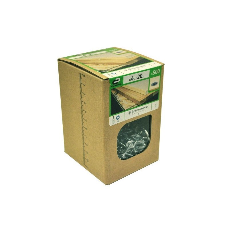 Lot de 500 vis acier tête fraisée Diam.4 Mm X L.20 Mm