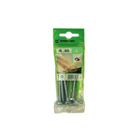 Lot de 6vis acier tête ronde Diam.6 Mm X L.60 Mm