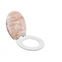 Abattant déclipsable avec frein de chute bois compressé laqué palm blanc et marron