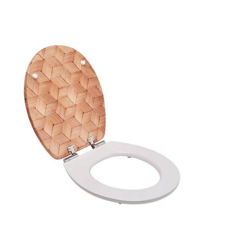 Abattant déclipsable avec frein de chute bois osier marron