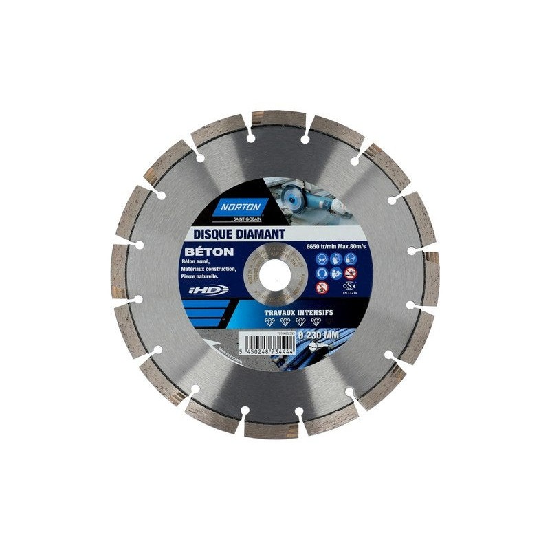 Disque diamant Intensif segmenté pourmatériaux de construction NortonDiam230Mm