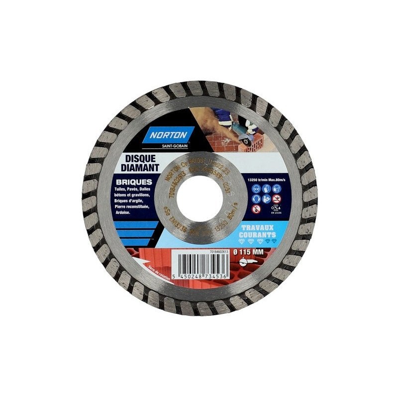 Disque diamant courant segmenté pour briquediam.115mm