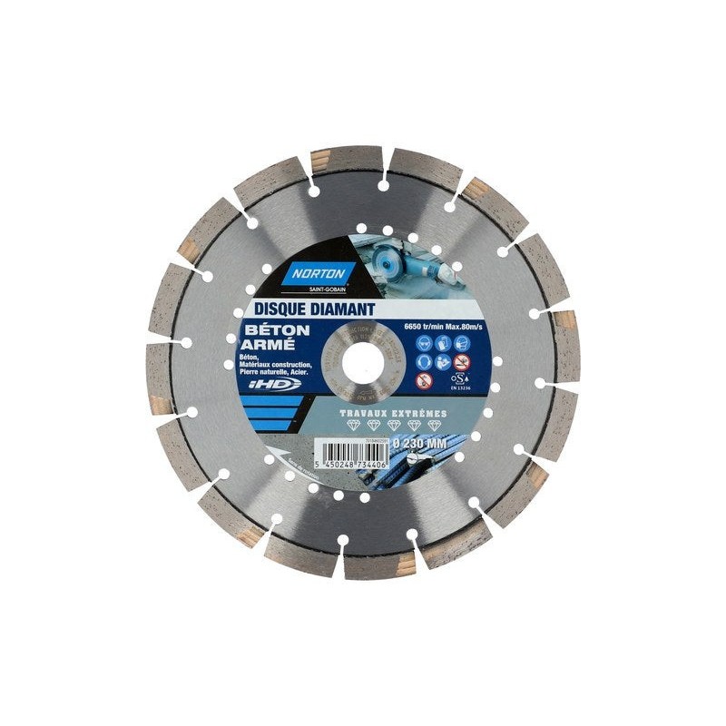Disque diamant extrême segmenté pourmatériaux de construction NortonDiam.230Mm