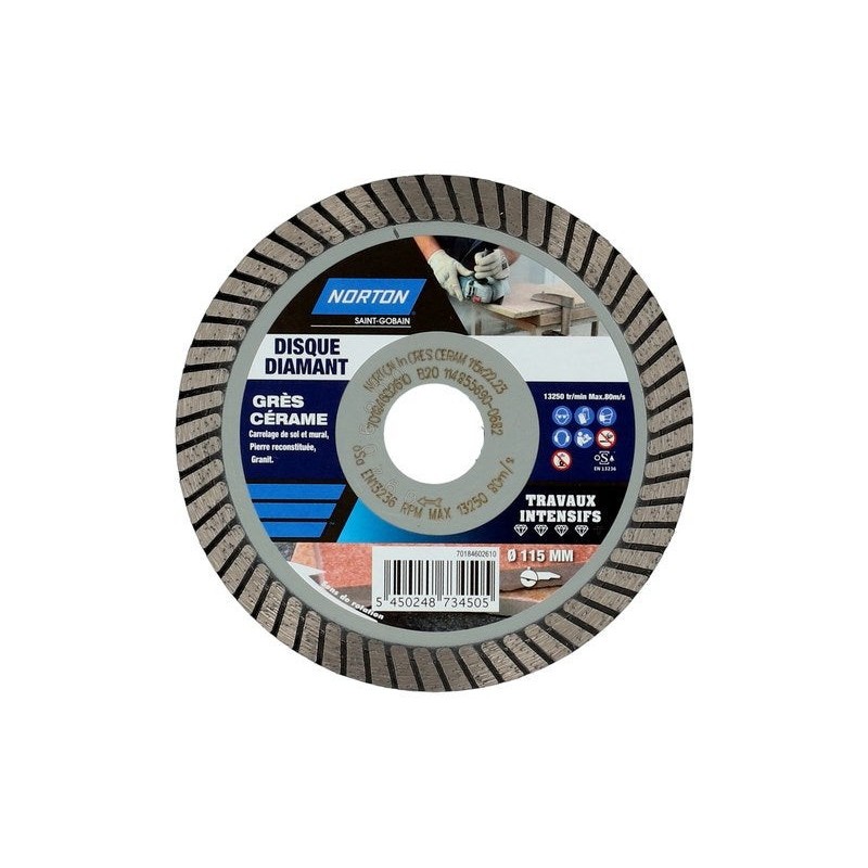 Disque diamant Intensif turbo pour Grèsdiam.115mm