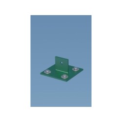 Platine jambe de force acier galvanisé plastifié à visser vert H. 4.3 cm x section. 100 x 100 x P. 10 cm