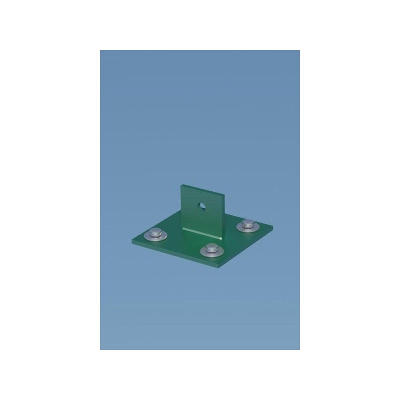 Platine jambe de force acier galvanisé plastifié à visser vert H. 4.3 cm x section. 100 x 100 x P. 10 cm