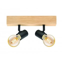 Rampe 2 spots en bois noir Townshend Noir