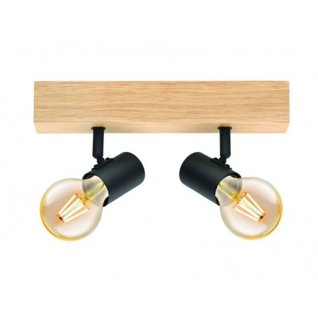 Rampe 2 spots en bois noir Townshend Noir