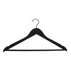 Lot de 4 Lot de 4 cintres SPACEO bois et acier noir H.23 x l.44.5 x P.4.8 cm