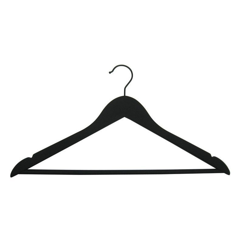 Lot de 4 Lot de 4 cintres SPACEO bois et acier noir H.23 x l.44.5 x P.4.8 cm