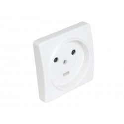 Prise 2 poles + terre 20A Encastre Blanc